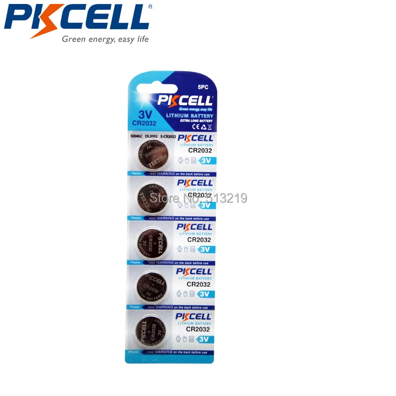 60 шт/12 упаковок PKCELL 3 в CR2032 CR 2032 BR2032 DL2032 литиевая батарея Кнопка ячейки монета