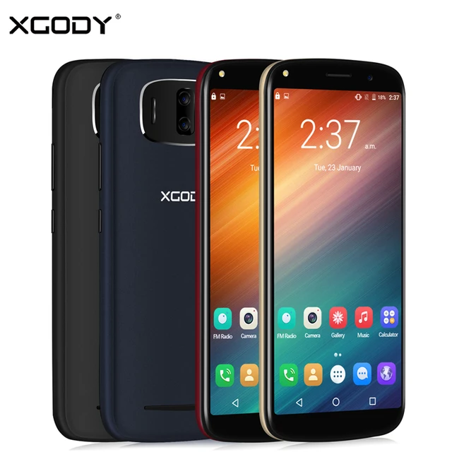 XGODY Y24 Id الوجه الهاتف الذكي الروبوت 6.0 6 بوصة 18:9 3 جرام إفتح الهاتف الخليوي 2780 مللي أمبير MTK6580 رباعية النواة 1 جيجابايت RAM 8 جيجابايت ROM 13MP Celular