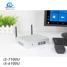 HLY Mini Computer Core i3 7100U 6100U 4K Mini PC Windows 10 Intel NUC Celeron 2955U HDMI Micro Desktop Computer Barebone Nettop