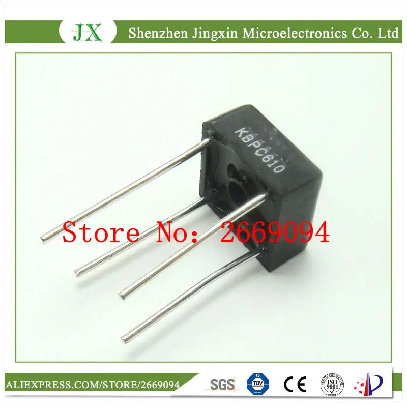 

10PCS KBPC610 BR610 DIODE BRIDGE 1000V 6A BR-6 bridge rectifier new and original IC