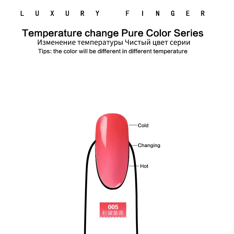 Роскошный палец 1 шт. 15 мл изменение температуры УФ-гель для ногтей смывка для лака дизайн ногтей маникюр Хамелеон Изменение цвета лак - Цвет: color 05