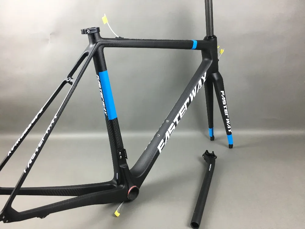 Perfect classic design FASTERWAY PRO full black with no logo carbon road bike frameset:carbon Frame+Seatpost+Fork+Clamp+Headset,free ems 24