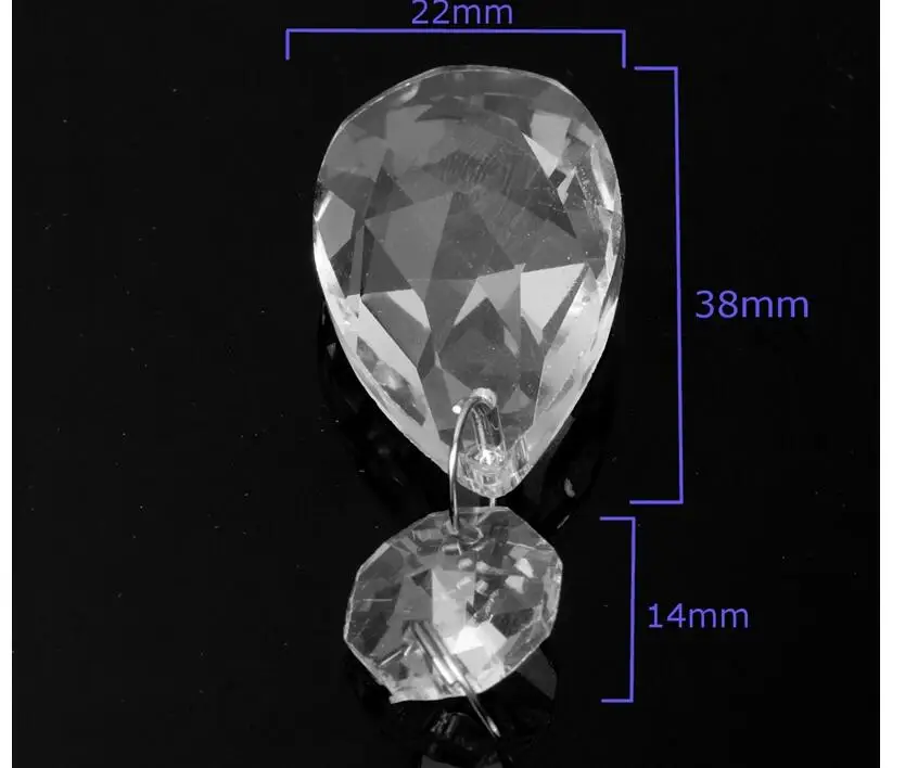 Горячая Распродажа! завод 50 шт./лот 38*22 мм K9 Ясно хрустальная люстра Запчасти украшения Аксессуары к осветительным приборам Запчасти 100%