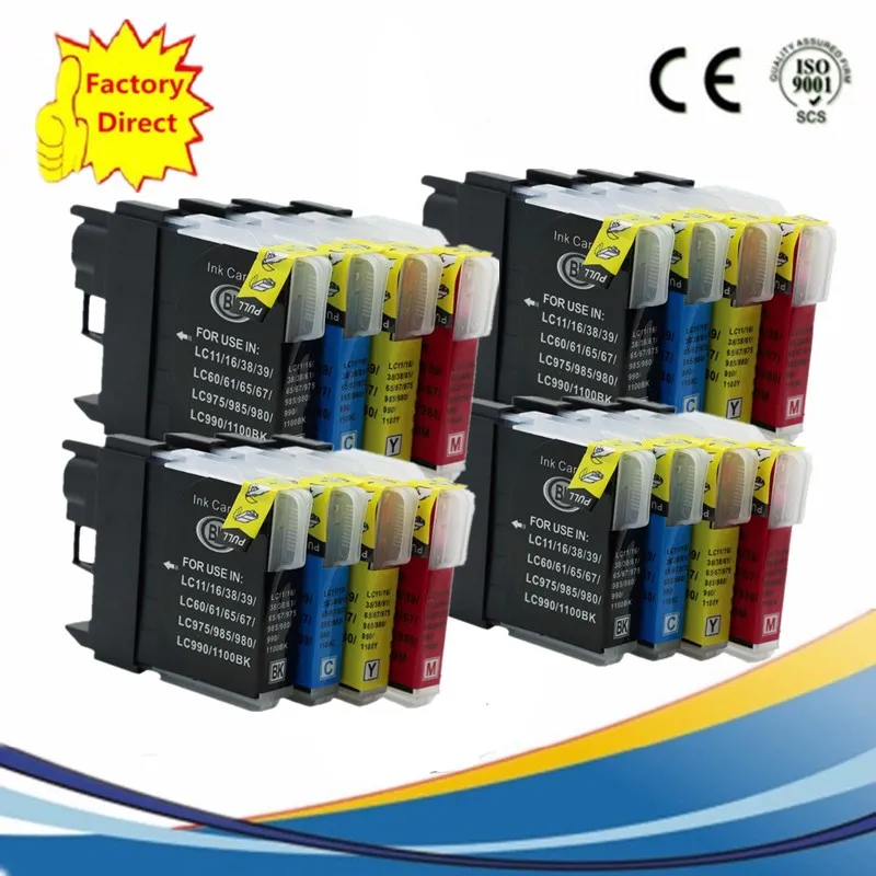 4SET 16PCS Замена LC-39 LC-60 LC-975 LC-985 чернильные картриджи MFCJ265W MFCJ410 MFCJ415W MFCJ220 MFC-250C MFC-255CW - Цвет: 4SET 16PCS