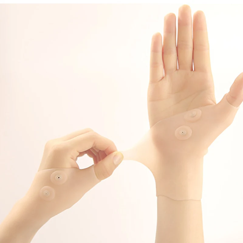 1pcs Silicone Gel Magnetic Therapy Wrist Thumb Support Gloves Arthritis Pressure Corrector Gloves Massage Pain Relief