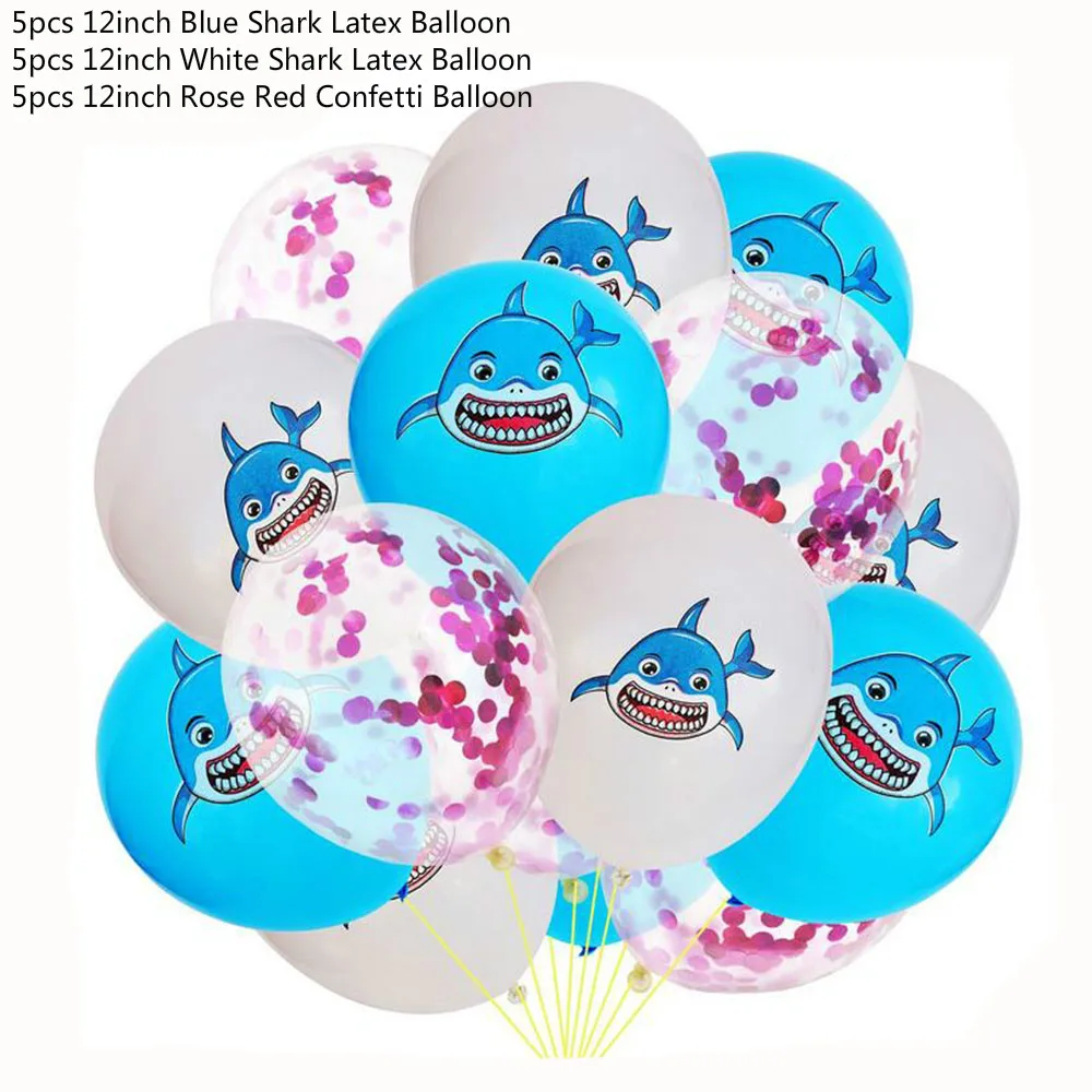 Мультяшные животные Акула латексные конфетти для воздушного шара воздушный шар баннер кисточка для дня рождения детский душ Гавайские БАССЕЙН пляжные вечерние для детей - Цвет: 16