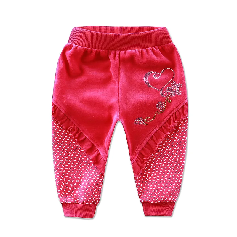 Г. Little Q/бархатные эластичные длинные штаны для маленьких девочек детская одежда на лето и весну штаны в британском стиле с кружевными вставками и бусинами - Цвет: Rose size 62