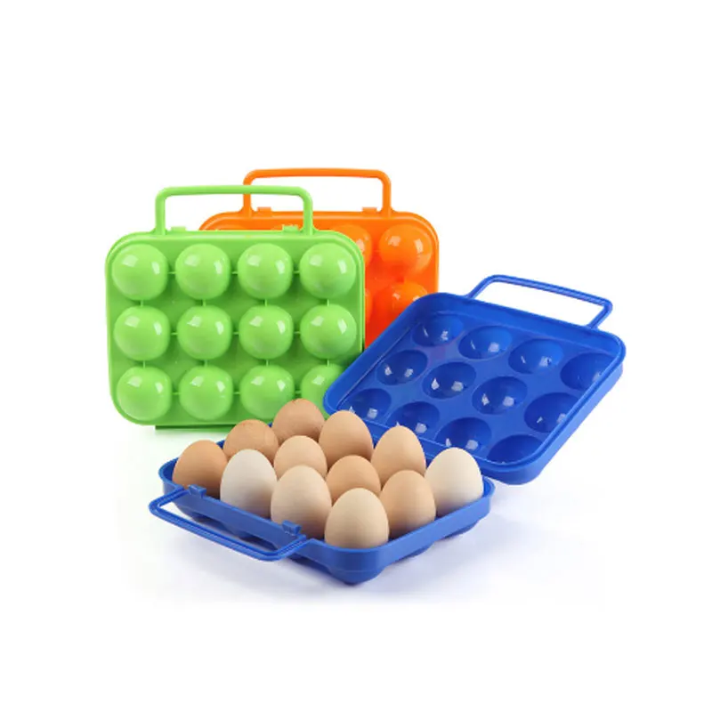 1 unid plástico 12 cuadrículas Portable Camping Picnic barbacoa al aire libre caja de huevo cocina huevo cajas de almacenamiento