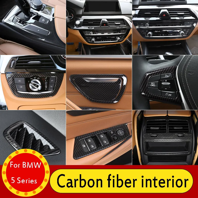 

Carbon Fiber Style ABS Car Interior Moldings Trim For BMW New 5 Series G30 2017 2018 Car Accessories