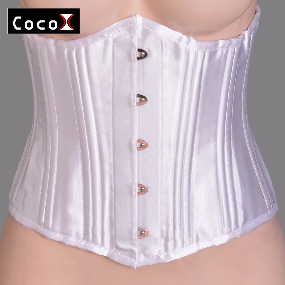 9199 New Underbust Corset Satin Bustier Steel Bones Waist Cincher