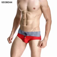 Y142 SEOBEAN Сексуальная Низкая посадка Купальники Мужская плавать короткие трусы лоскутное купальник геев Sunga доска для плавания Шорты 5 цветов