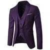 3pc Men Purple Suit (Jacket+Pants+Vest) Brand Slim Fit Elegant Suits With Pants Mens Grooming Busienss Tuxedo Suits Ternos S-6XL 2