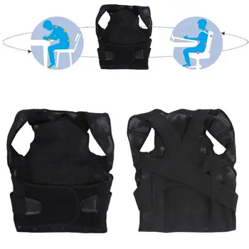 

AOFEITE Posture Corrector Magnetic Back Support Belt Black Tourmaline Lumbar Belt Brace for Child Student Adult Back Massager