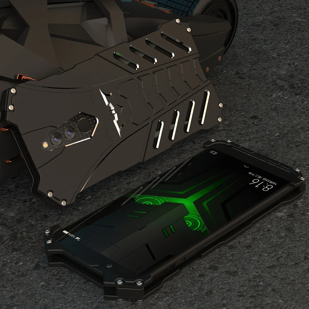 

R-Just Aluminum Metal Batman Cases For Xiaomi Black Shark Helo mi 9 SE Shockproof Cover For Xiaomi 8 SE 5s Mi Max 3 2 Stents