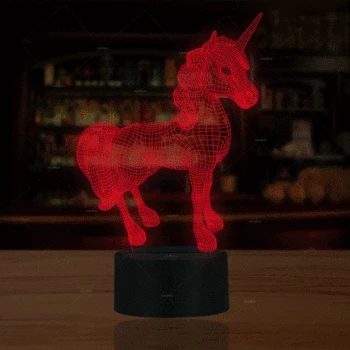 

2018 new design creative gift unicornio 3D LED Lamp unicorn lamp for unicorn party