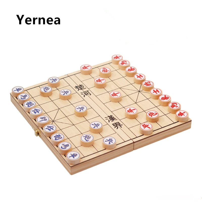 

Chess Pieces Wooden Boutique Wood Chinese Chess Large High - grade Chinese Box Loading Simulation Leather Chessboard Gift Yernea