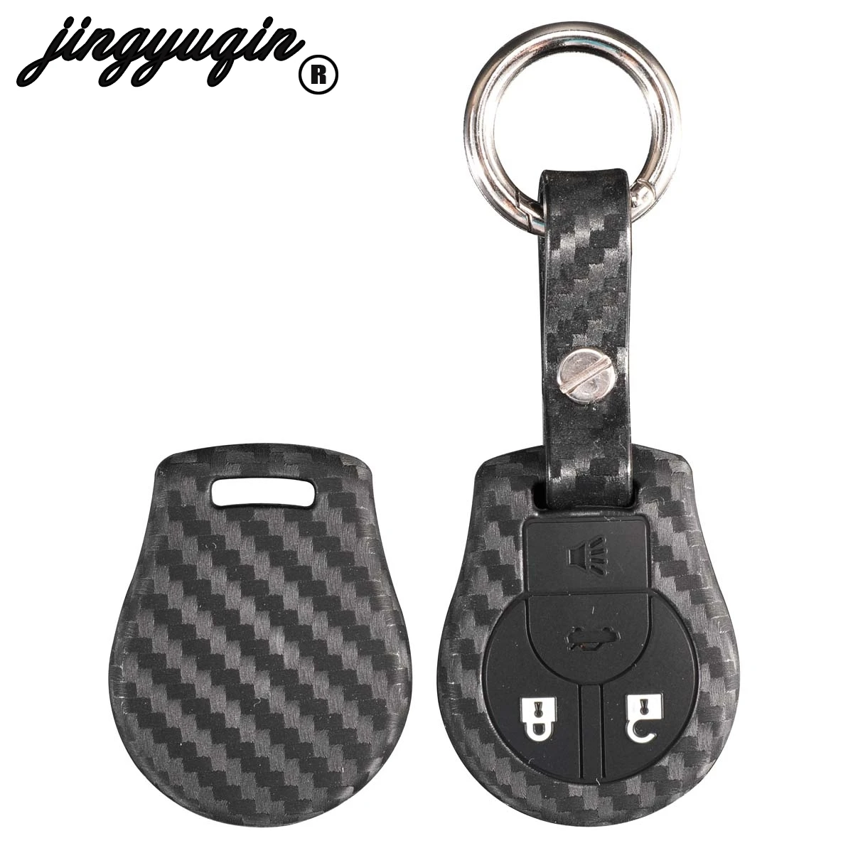 

jingyuqin carbon Silicone Remote Car Key Case Cover for NISSAN Cube Rogue Juke March Sunny