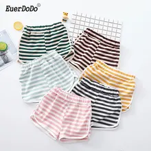 Детские шорты, летние шорты для мальчиков; хлопковые шорты в полоску для девочек, Повседневные спортивные штаны, штаны для малышей, 2-8years Костюмы