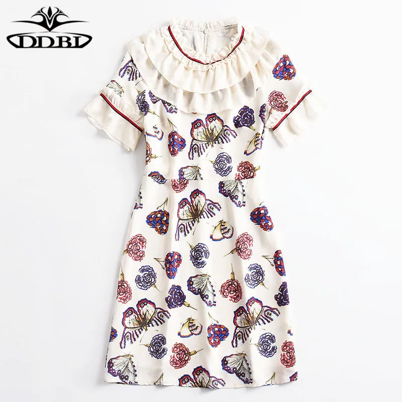 butterflies print dress robe femme ete 2018 vestidos verano dresses for women  180626