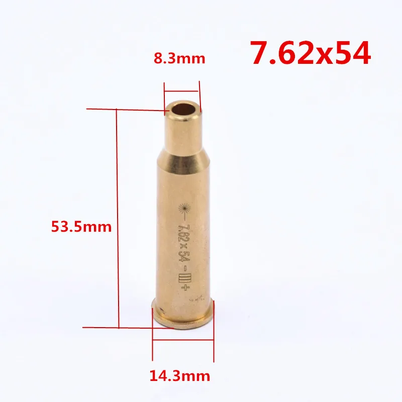 Лазерный латунный медный boresight CAL 7 мм 38 303 30 12GA 8X57JRS 223 картридж Диаметр sighter для регулировки прицела охоты - Цвет: 7.62X54