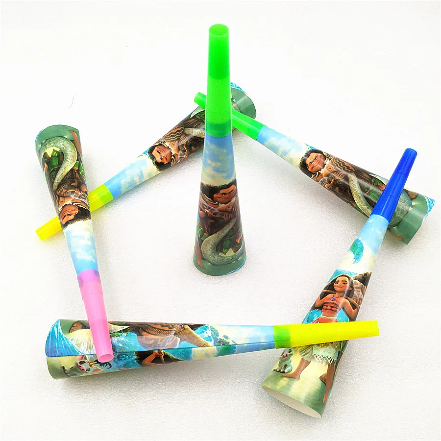 

6pcs/lot moana party supplies theme horn birthday party gift birthday baby shower party decoration children's horn noise make