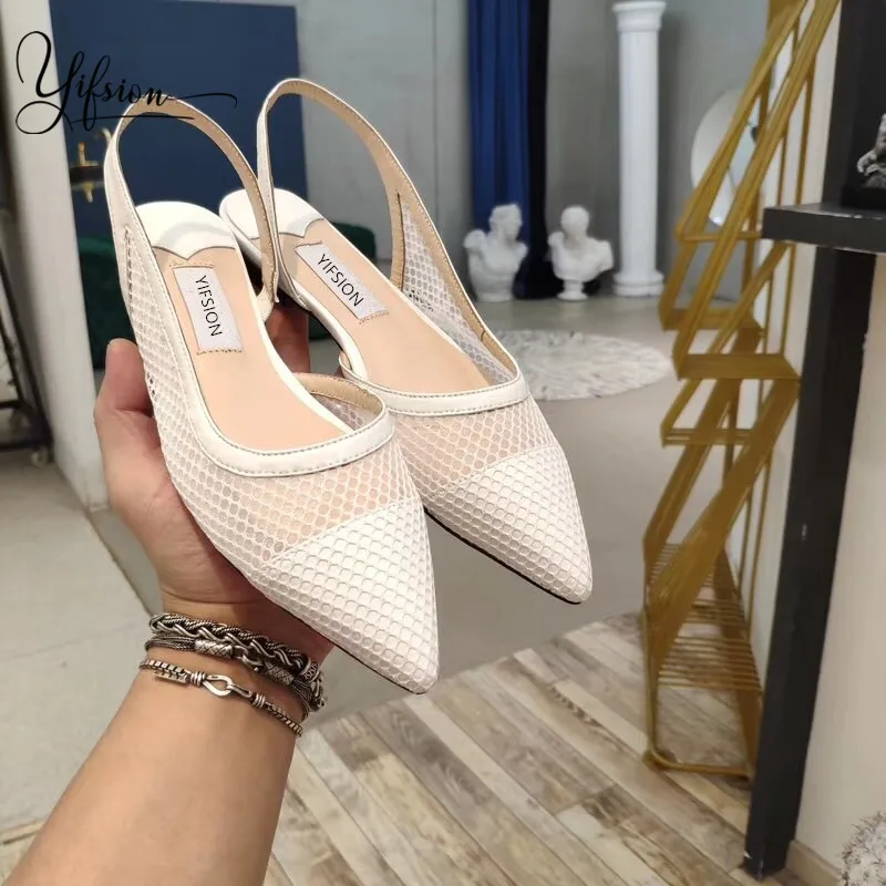 

OLOME New Fashion Women Genuine Leather Summer Sandals Sexy Pointed Toe Slip On Ladies FSandals Party Shoes Woman