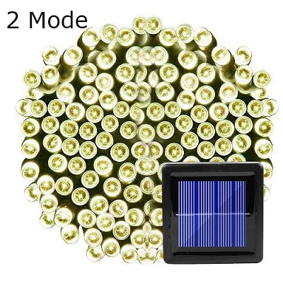 Светодиодный Сказочный светильник на солнечной батарее 12 м 100 светодиодный S 22 м 200 светодиодный S Премиум качества водонепроницаемый солнечный светильник 7 цветов для украшения сада - Испускаемый цвет: Warm White