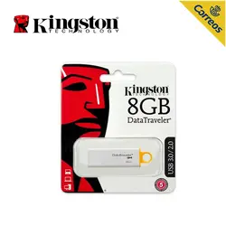 Kingston technology DTG4 8 GB Flash Disk, 3,0 (3,1 Gen 1), usb type-A connector, cap, White, Yellow Memory Digital U Stick + проверка на наличности и срокове за доставка