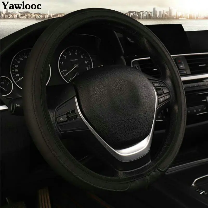 38cm 40cm Auto Elastic Steering-Wheel Covering Black Car Styling Steering Wheel Cover Leather Covers Car Interior Accessories 38cm 40cm Auto Elastic Steering-Wheel Covering Black Car Styling Steering Wheel Cover Leather Covers Car Interior Accessories