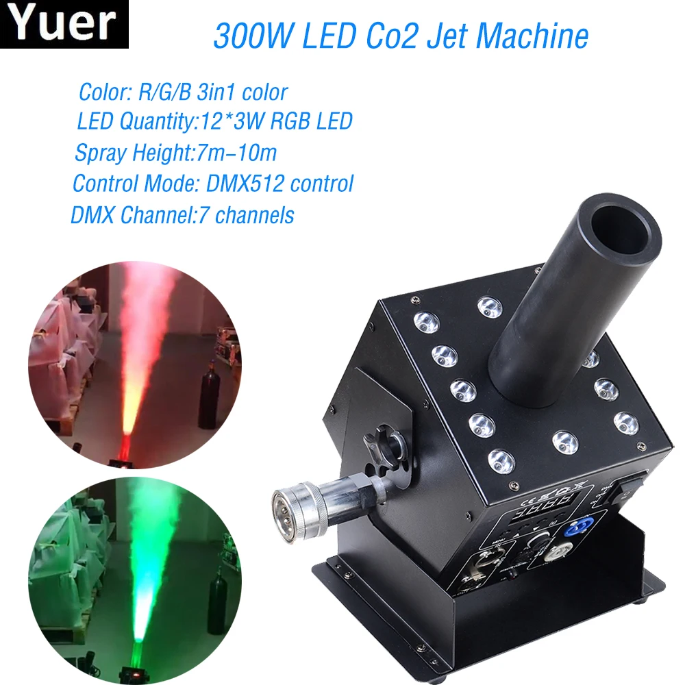 

Free Shipping CO2 Jet With DMX 512 3in1 RGB LED Cannon Special Effect 12x3W LED Stage Smoke Machine Professional Dj Equipment