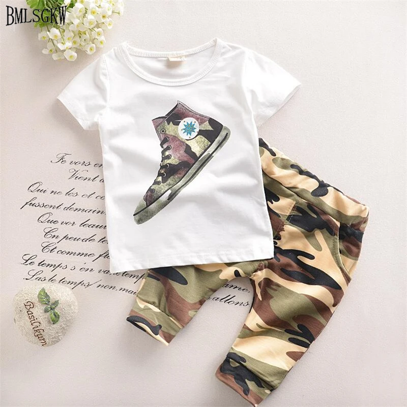 

BMLSGKW Baby Boy Clothes Sets 2017 New Summer Costume for Toddler Boys Clothes Set T-shirt + Shorts Children Boys Clothing Suits