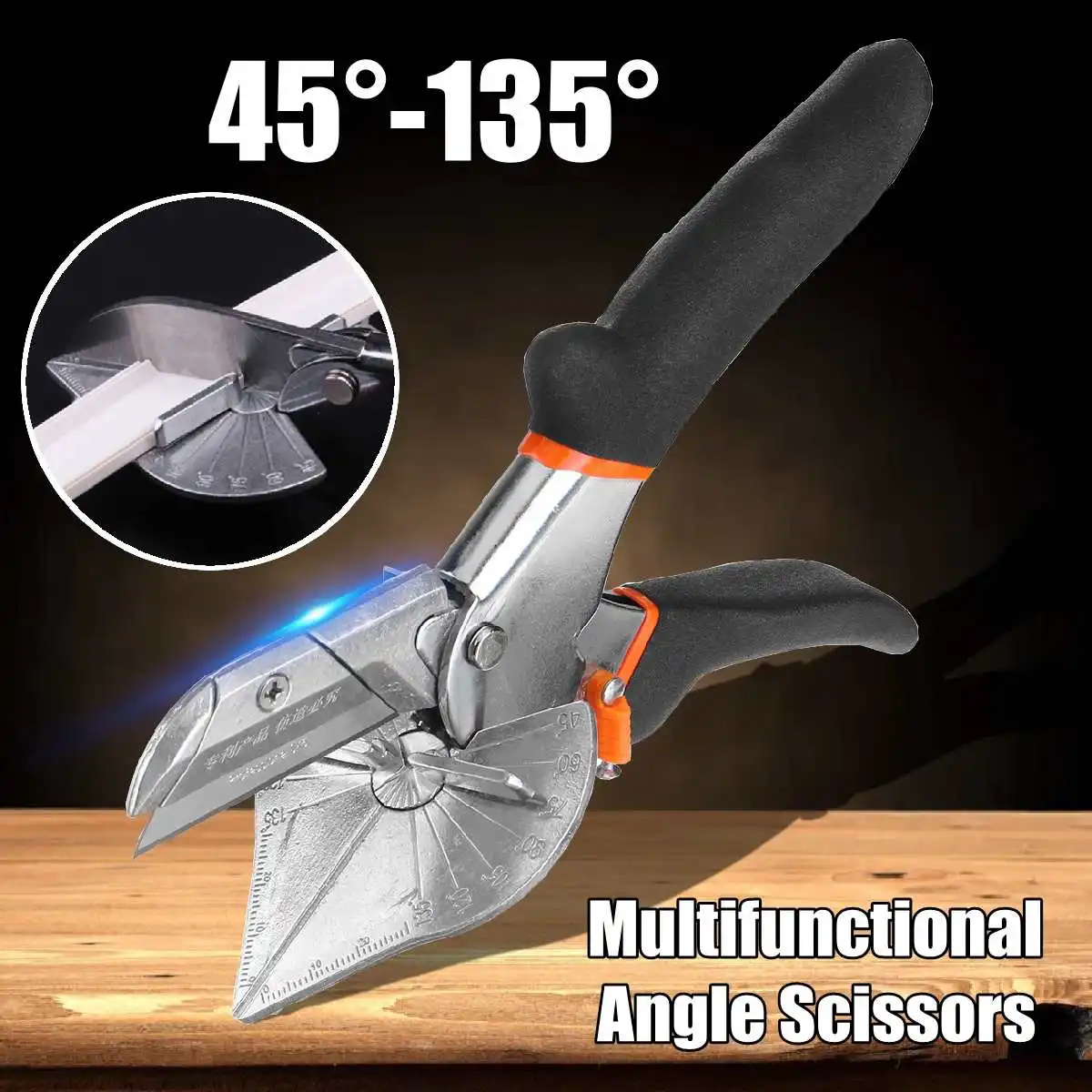 

45 To 120 Degree Angle Shear Edge Card angle Miter Cutter Hand Shear Multifunctional PVC PE Plastic Pipe Scissors