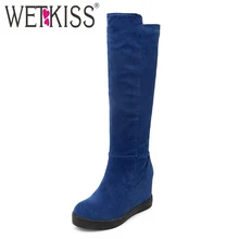 WETKISS Size 34 43 Fashion Add Thick Fur Russia Keep Warm Snow Boots Hidden Wedges Winter