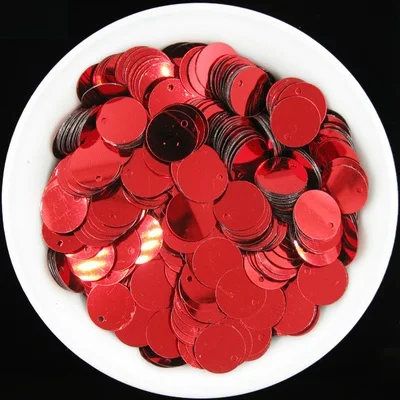 30G 13mm round shape sequins with hole 23 colors DIY handmade,women clothes,belly dances and shoes accessories free shipping - Цвет: red