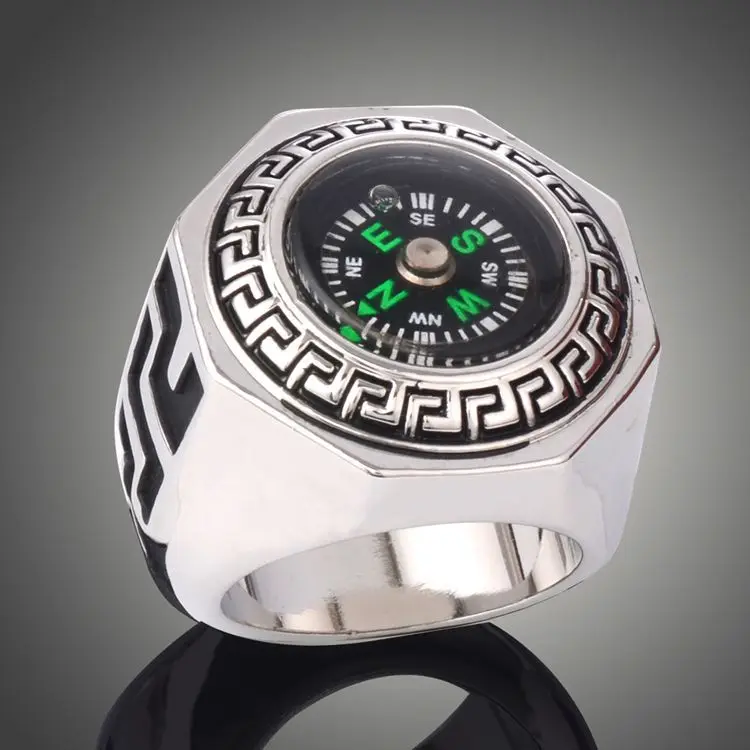 

Popular Creative Compass Ring Outdoor Practical Ring Accessories Fashionable Jewelry for Men and Women