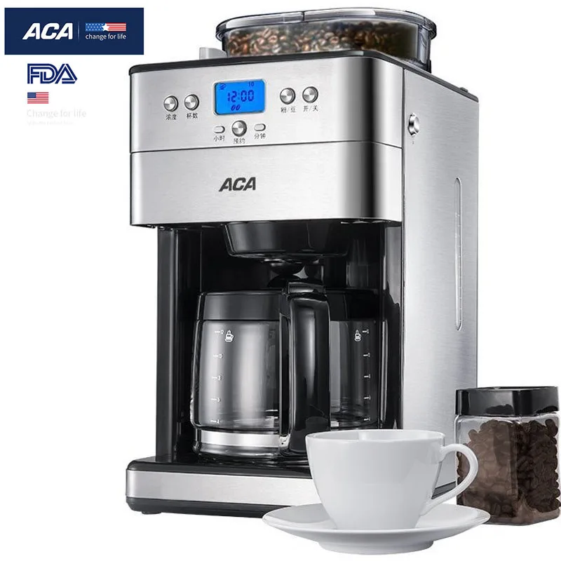 

ACA Drip Coffee Maker Automatic Coffee Maker Machine Electric Coffee Grinder with 150ML/Cup 1000W 240V for Home Kitchen Commerci