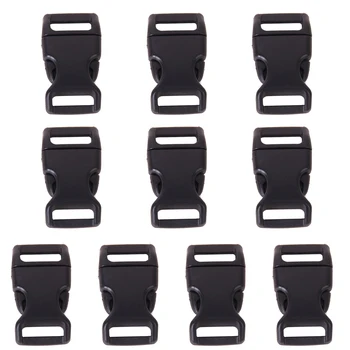 

COSW 10pcs 5/8" Side Release Plastic Buckles for 0.6" Webbing Straps Black