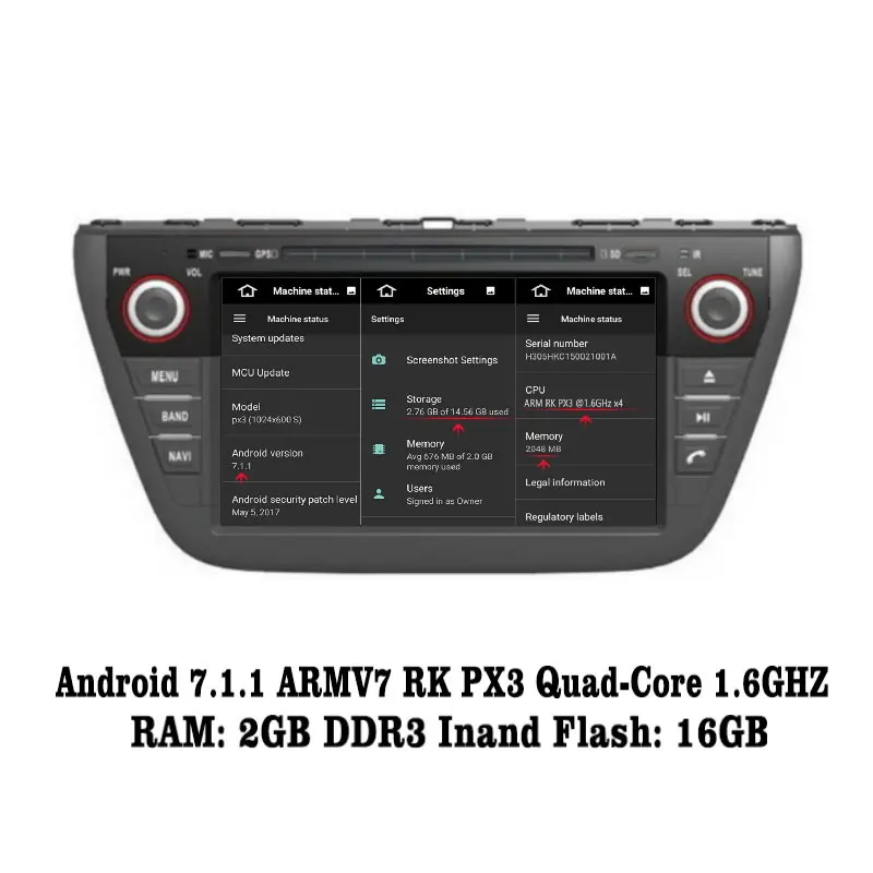 Perfect Liislee Android 7.1 2G RAM For Suzuki SX4 2013~2017 Car Radio Audio Video Multimedia DVD Player WIFI DVR GPS Navi Navigation 1