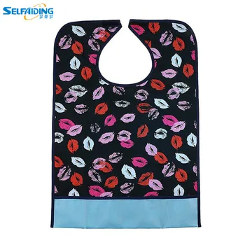 

Printing Reusable Waterproof Adult Bib with Hook &Loop Closure Style B