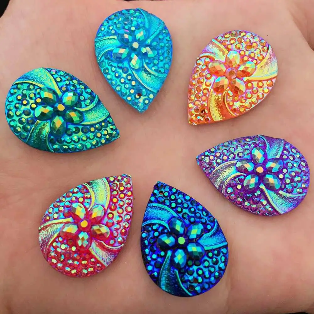HOT 10pcs 18mm Resin flower Rhinestone FlatBack Scrapbooking Embellishment DIY