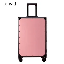 Ретро Роллинг багаж Спиннер винтажный кожаный чемодан колесная тележка Женская дорожная сумка мужская багажник для переноски багажа