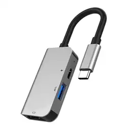 USB C к HDMI цифровой многопортовый концентратор адаптер type-C к HDMI 4 K адаптер с USB 3,0 USB-C 3,1 доставка питания для MacBook12 Pro13