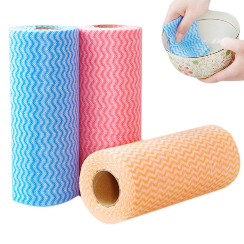 50 шт/рулон! Нетканые кухонные чистящие салфетки одноразовые ...