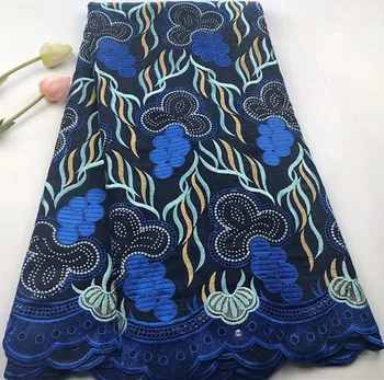 

5yards swiss voile lace in switzerland with stone african lace fabric cotton lace nigerian lace fabrics for party dress HS801