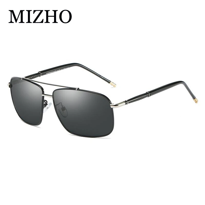 

MIZHO Brand Design Busines Mirror Lens Protection Retro Sunglasses Men Polarized Rectangle Traveling Luxury Sunglass Driving