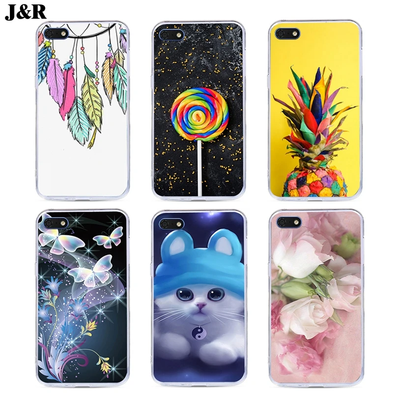 For Huawei y5 2018 Cover Case Silicon flower Painting Soft TPU Back Covers for Y5 Prime Phone bags Protective Cases |