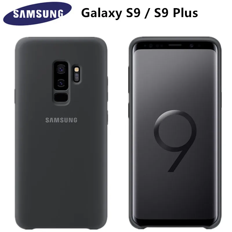 100% оригинальный силиконовый чехол для Samsung Galaxy S9 PLUS искусственная кожа защита от