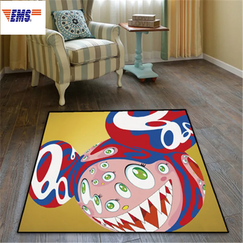 

Original Fake KAWS Takashi MURAKAMI DOB Ultra Short Plush Square Carpet Creative Home Decoration Accessories X1275