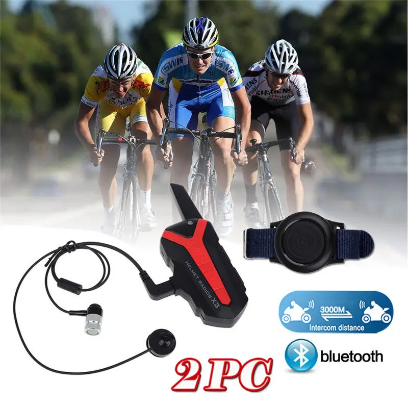 Buy 2x Bluetooth Bicycle Helmet Headset 1.5 3KM Group