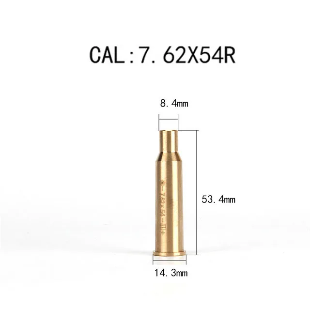 Красная точка лазерный латунный Boresight 7 62x39 62x54 9 мм Калибр 38 45 223REM 308 картридж для